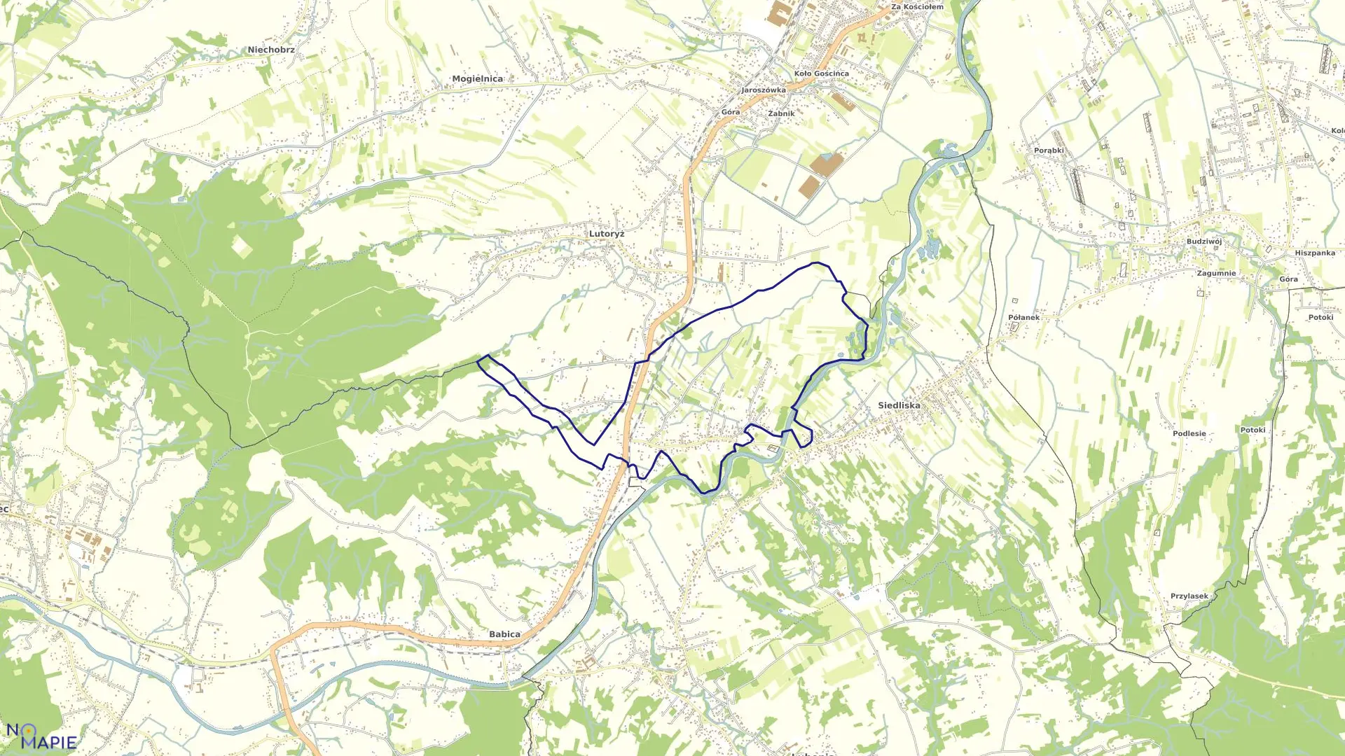 Mapa obrębu Zarzecze w gminie Boguchwała